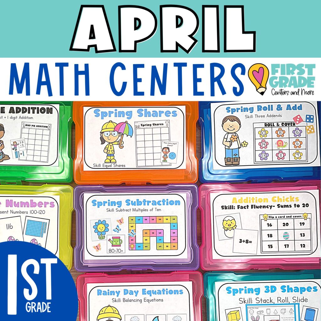 April math centers to use in your first grade classroom.