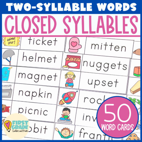 Teaching Two Syllable Words: Closed Syllables - First Grade Centers and ...