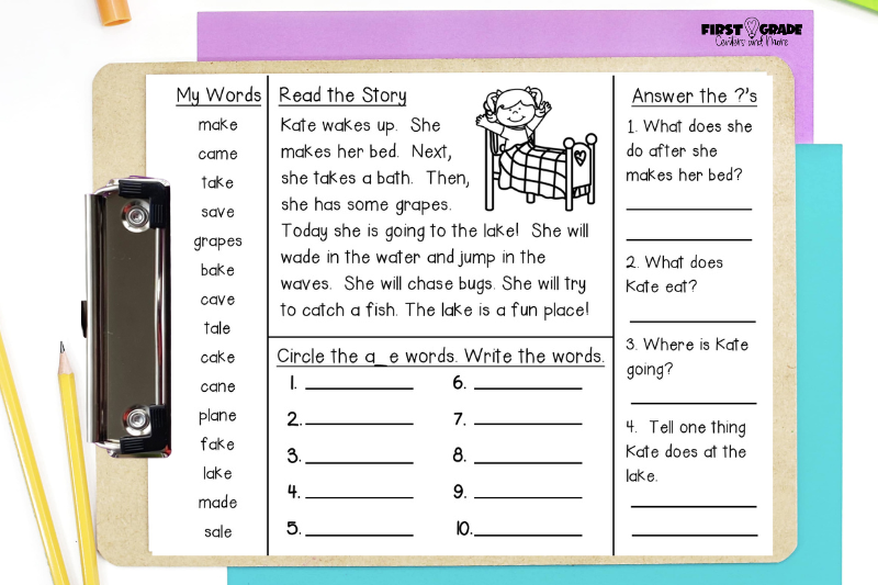 Use decodable texts to practice reading silent e words in context.