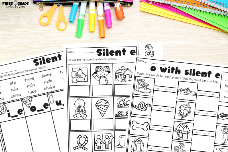 Worksheets are a great way to practice the magic e pattern.
