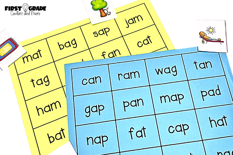 Short A Phonics Game 4 In a Row