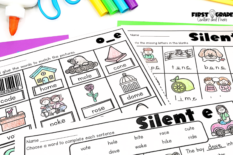 Silent E Phonics Worksheets